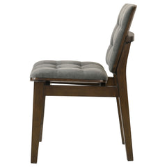 Redbridge Grey/Walnut Velvet Upholstered Side Chair (Set of 2) - Ornate Home