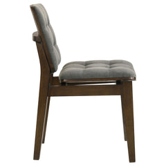 Redbridge Grey/Walnut Velvet Upholstered Side Chair (Set of 2) - Ornate Home