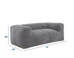 Redd Gray Sherpa Bean Bag Sofa Lounger - Ornate Home