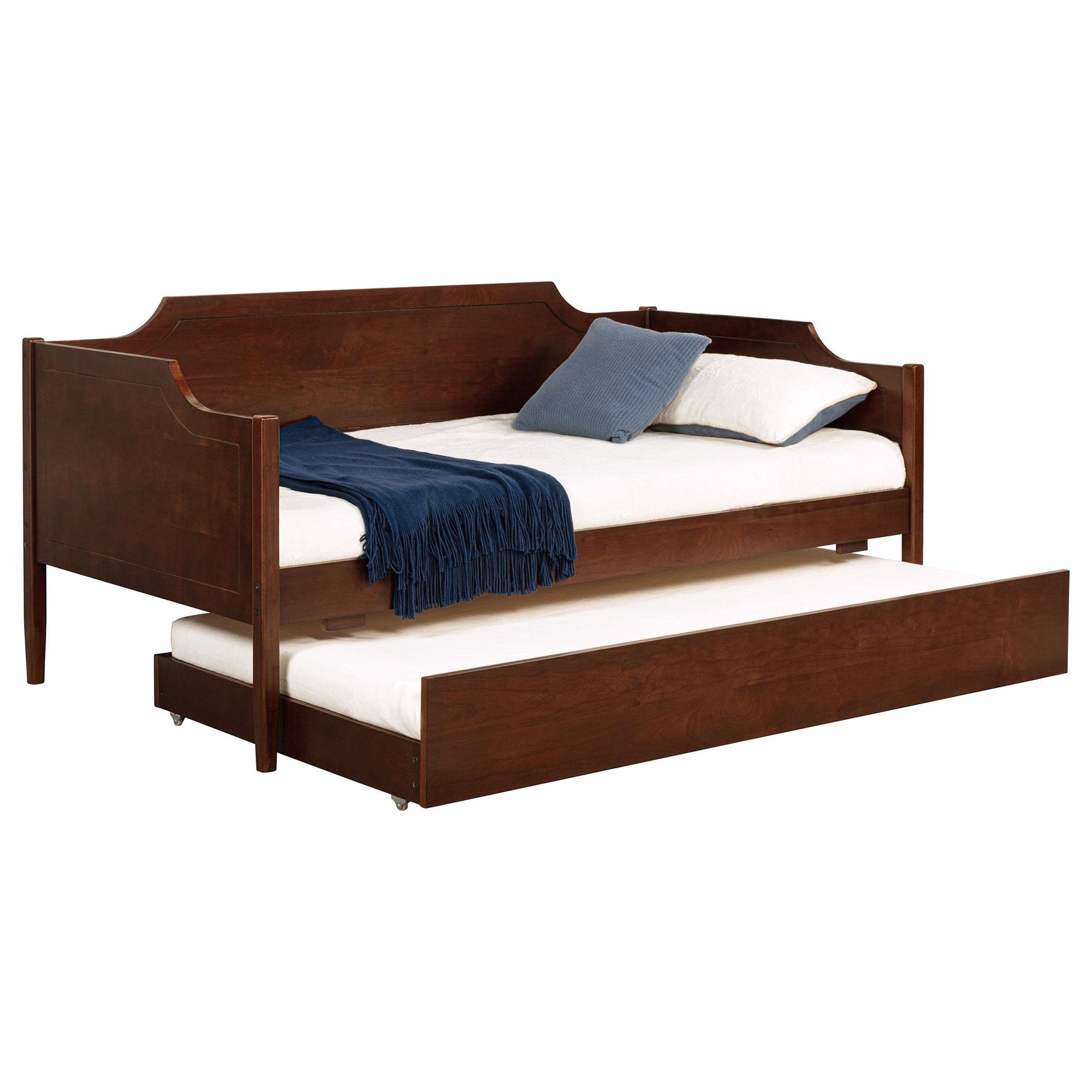 Redding Cherry Wood Twin Daybed With Trundle - Ornate Home