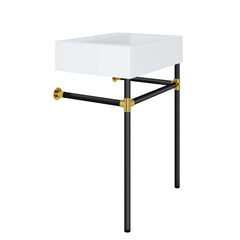 Redeem Black/White 24" Wall-Mount Black Stainless Steel Bathroom Vanity - Ornate Home