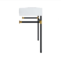 Redeem Black/White 24" Wall-Mount Black Stainless Steel Bathroom Vanity - Ornate Home