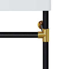 Redeem Black/White 24" Wall-Mount Black Stainless Steel Bathroom Vanity - Ornate Home