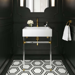 Redeem Clear/White 24" Acrylic Wall-Mount Bathroom Vanity - Ornate Home