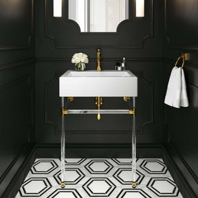 Redeem Clear/White 24" Acrylic Wall-Mount Bathroom Vanity - Ornate Home