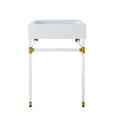 Redeem Clear/White 24" Acrylic Wall-Mount Bathroom Vanity - Ornate Home