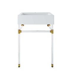 Redeem Clear/White 24" Acrylic Wall-Mount Bathroom Vanity - Ornate Home