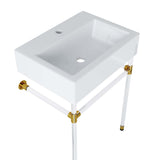 Redeem Clear/White 24" Acrylic Wall-Mount Bathroom Vanity - Ornate Home