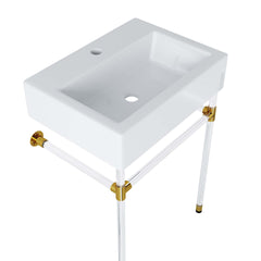 Redeem Clear/White 24" Acrylic Wall-Mount Bathroom Vanity - Ornate Home