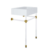 Redeem Clear/White 24" Acrylic Wall-Mount Bathroom Vanity - Ornate Home