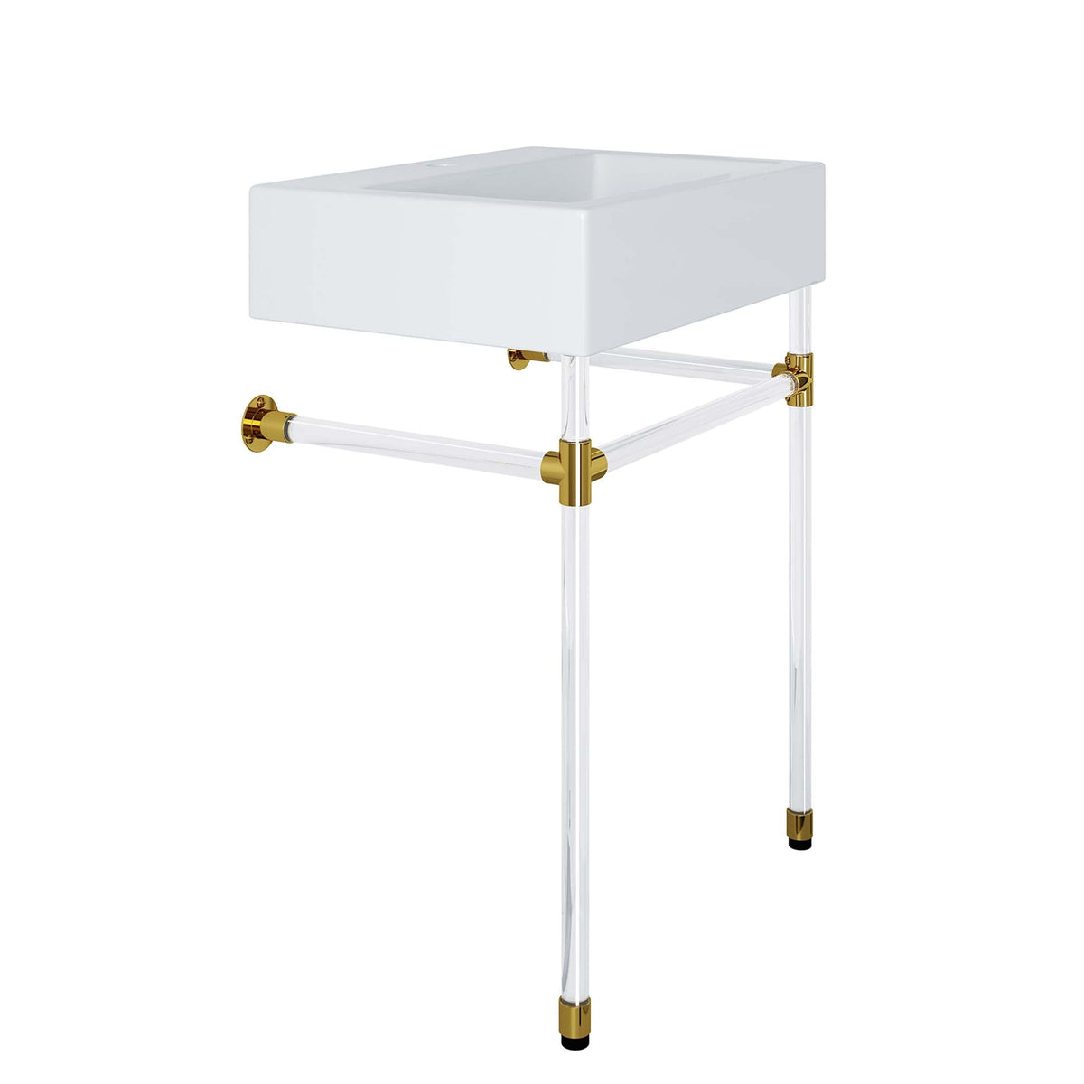 Redeem Clear/White 24" Acrylic Wall-Mount Bathroom Vanity - Ornate Home