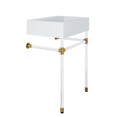 Redeem Clear/White 24" Acrylic Wall-Mount Bathroom Vanity - Ornate Home