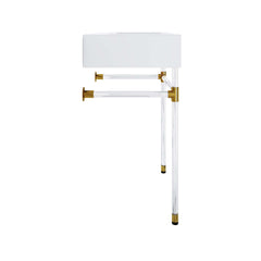 Redeem Clear/White 24" Acrylic Wall-Mount Bathroom Vanity - Ornate Home