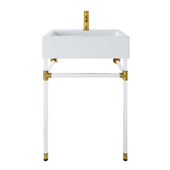 Redeem Clear/White 24" Acrylic Wall-Mount Bathroom Vanity - Ornate Home