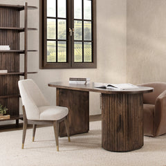 Redford Bark Brown Desk - Ornate Home
