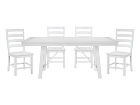 Redmond White 5-Piece Dining Table Set - Ornate Home