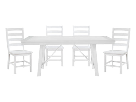 Redmond White 5-Piece Dining Table Set - Ornate Home