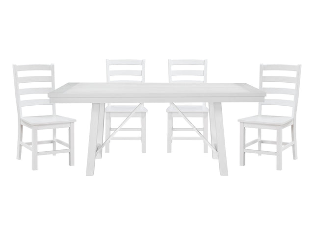 Redmond White 5-Piece Dining Table Set - Ornate Home