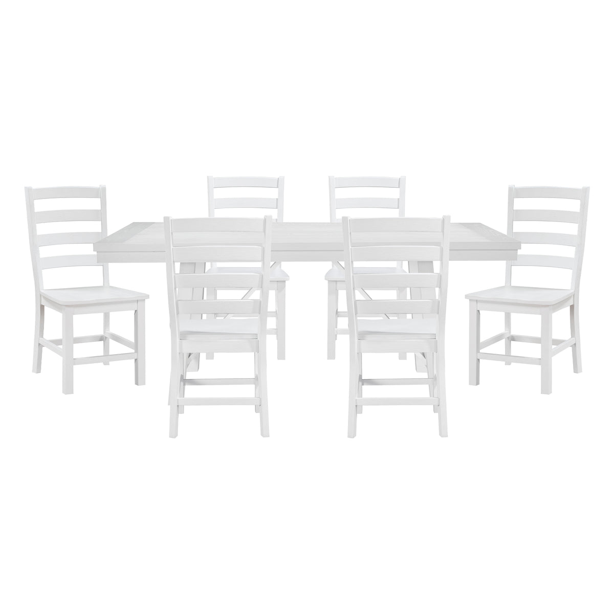Redmond White 7pc Dining Set - Ornate Home