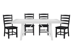 Redmond White/Black 5-Piece Dining Table Set - Ornate Home
