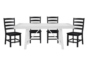 Redmond White/Black 5-Piece Dining Table Set - Ornate Home