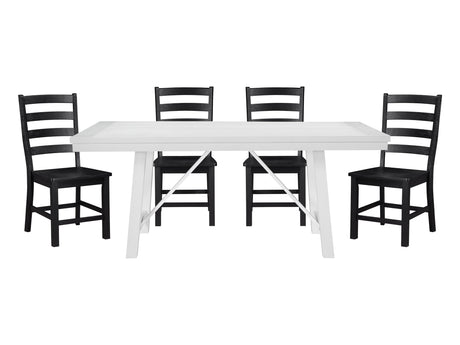 Redmond White/Black 5-Piece Dining Table Set - Ornate Home