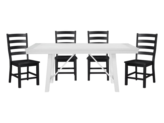 Redmond White/Black 5-Piece Dining Table Set - Ornate Home
