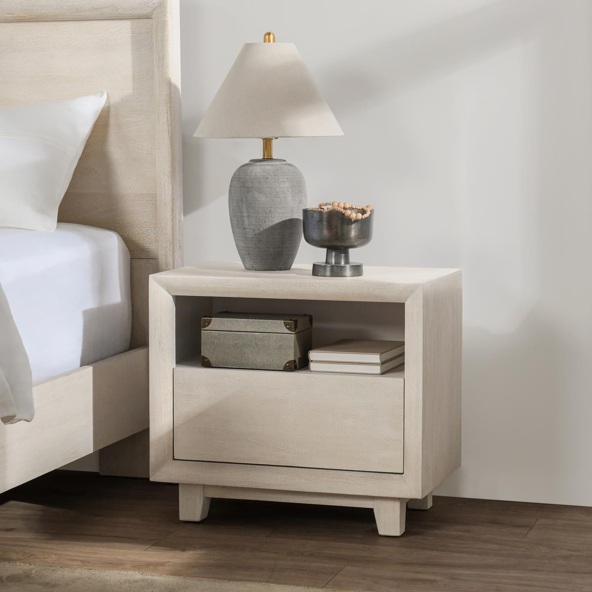 Reece Sand Nightstand - Ornate Home