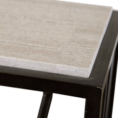 Reed Black/Brown Travertine Console Table - Ornate Home