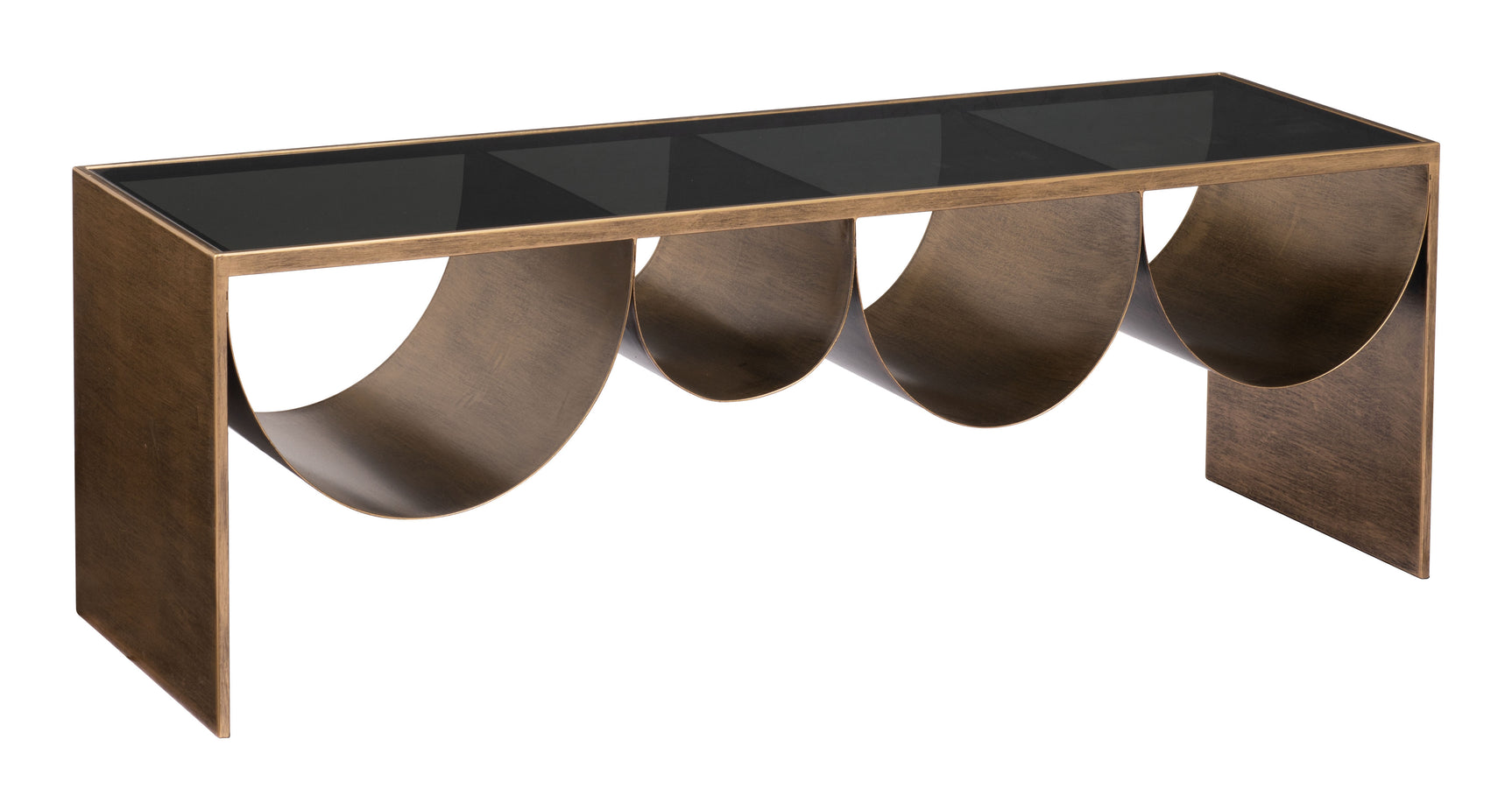 Reed Brass & Black Coffee Table - Ornate Home