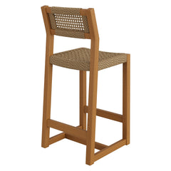 Reed Natural 40 Inch Outdoor Patio Outdoor Teak Wood Counter Stool - Ornate Home
