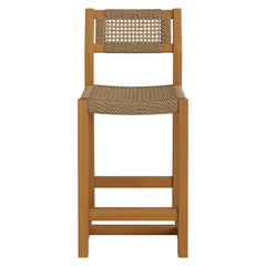 Reed Natural 40 Inch Outdoor Patio Outdoor Teak Wood Counter Stool - Ornate Home