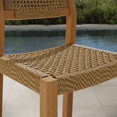 Reed Natural 40 Inch Outdoor Patio Outdoor Teak Wood Counter Stool - Ornate Home