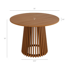 Reed Natural 5-Piece Outdoor Patio Teak Wood Dining Set - 77.4x77.4" - Ornate Home