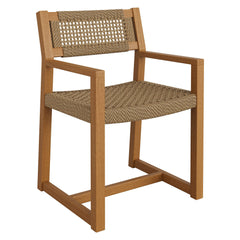 Reed Natural Outdoor Patio Teak Wood Rattan Dining Chair - Ornate Home