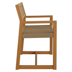 Reed Natural Outdoor Patio Teak Wood Rattan Dining Chair - Ornate Home