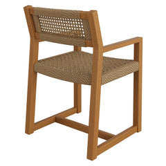 Reed Natural Outdoor Patio Teak Wood Rattan Dining Chair - Ornate Home