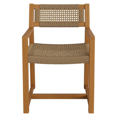 Reed Natural Outdoor Patio Teak Wood Rattan Dining Chair - Ornate Home