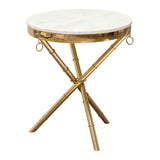 Reed White Round Accent Table - Ornate Home