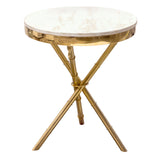 Reed White Round Accent Table - Ornate Home