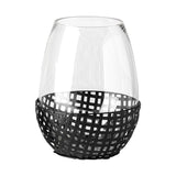 Reena Black Large Woven Metal Base Table Candle Holder - Ornate Home