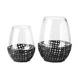 Reena Black Large Woven Metal Base Table Candle Holder - Ornate Home