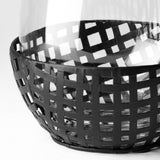 Reena Black Large Woven Metal Base Table Candle Holder - Ornate Home