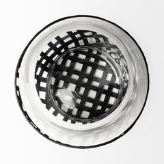 Reena Black Small Woven Metal Base Table Candle Holder