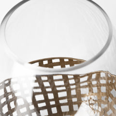 Reena Gold Large Woven Metal Base Table Candle Holder