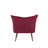 Reese Burgundy Velvet & Gold Accent Chair - Ornate Home