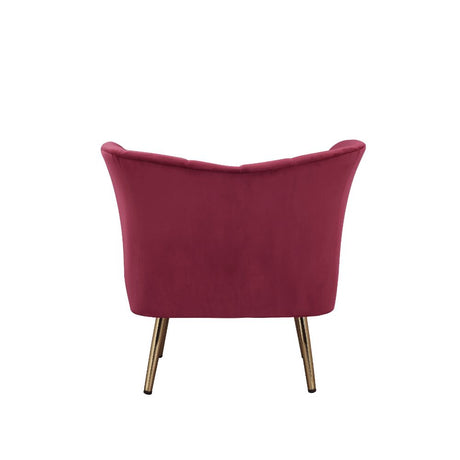 Reese Burgundy Velvet & Gold Accent Chair - Ornate Home