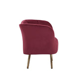 Reese Burgundy Velvet & Gold Accent Chair - Ornate Home
