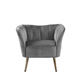 Reese Gray Velvet & Gold Accent Chair - Ornate Home