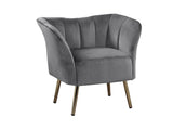 Reese Gray Velvet & Gold Accent Chair - Ornate Home